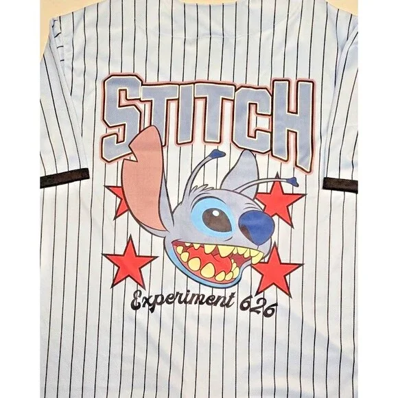 STITCH - Disney Men's Baseball Shirt 2X, Button Up, Short Sleeves, Great Graphic - Picture 4 of 10